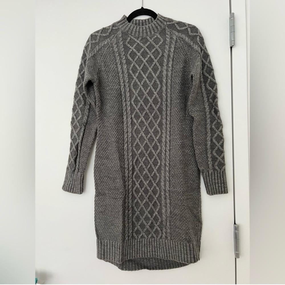 Kiel James Patrick Gray Cowl Neck Cable Knit Sweater